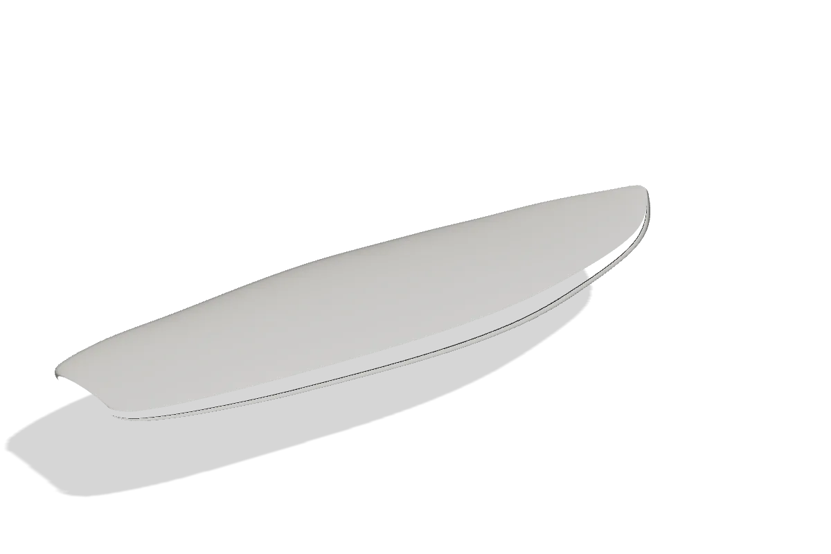 A skim-style board becoming a surf-style board