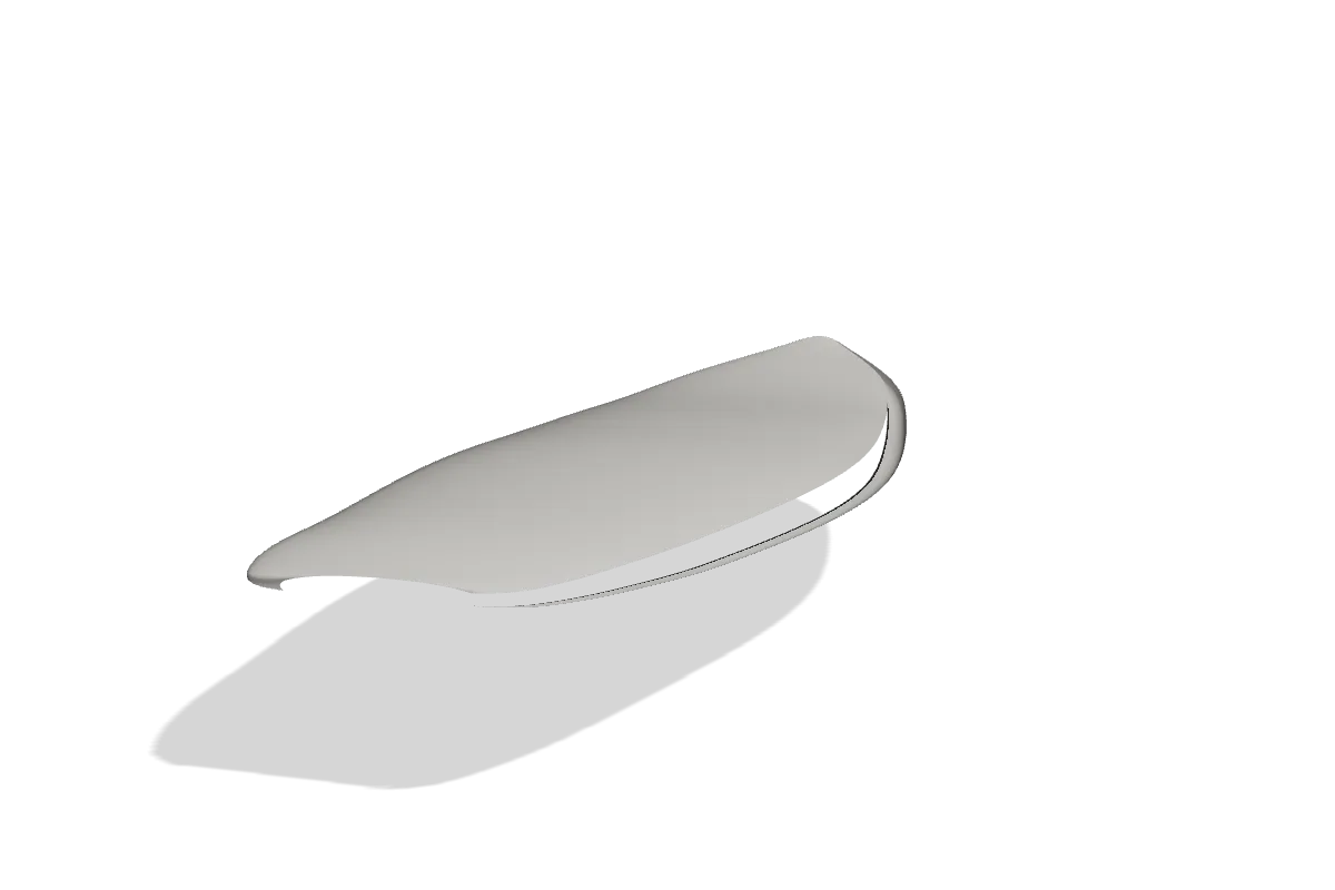 The surf board widened and given more rocker